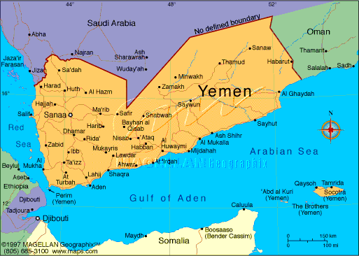yemen. yemen map