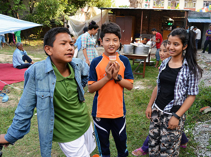 Sabida, right, and her friends said the second earthquake scared them almost as much as the first.