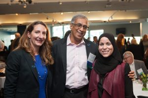 Kristen Dailey, Executive Director of GlobalWA; Akhtar Badshah, President & Chair of the board for GlobalWA; Alaa Murabit, Founder of the Voice of Libyan Women.