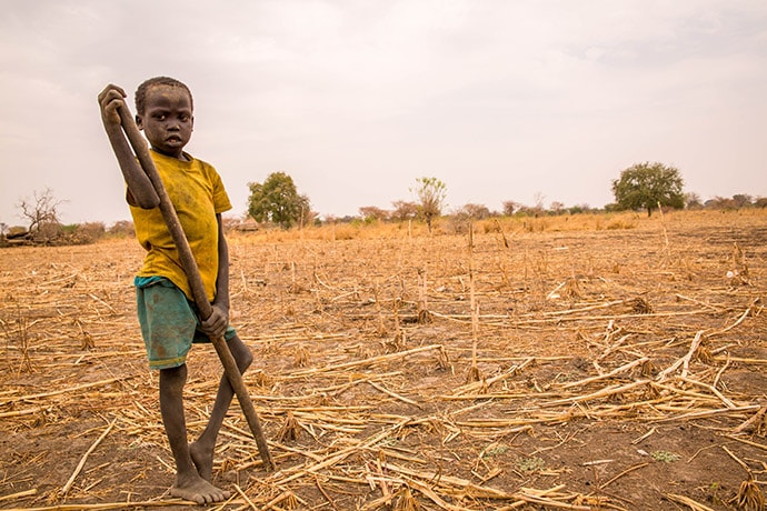 Child in South Sudan field