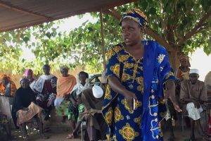 A woman in Sido, Mali, explains to the mayor why formal marriages are necessary to protect women from abandonment