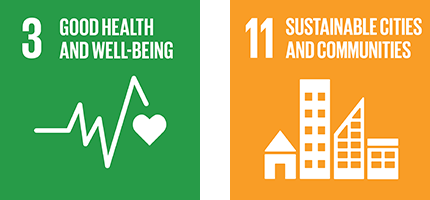 Good health and well being and and sustainable cities and communities icon