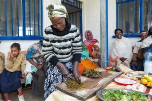 Woman preparing food