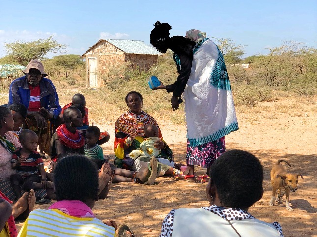 USAID’s Afya Timiza project uses the Amplio Talking Book train and support community health volunteers in Samburu County.