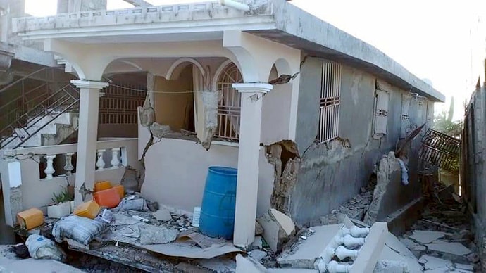 Damaged building in Haiti