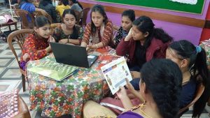Girls with laptop