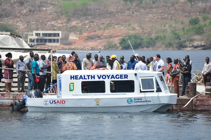 View of Ghana health voyager at dock
