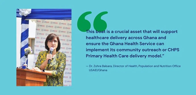 Dr. Zohra Balsara, Director of Health, Population and Nutrition Office
USAID/Ghana speaking