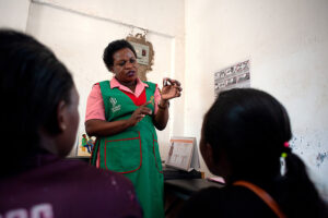 Photo of health worker leading session