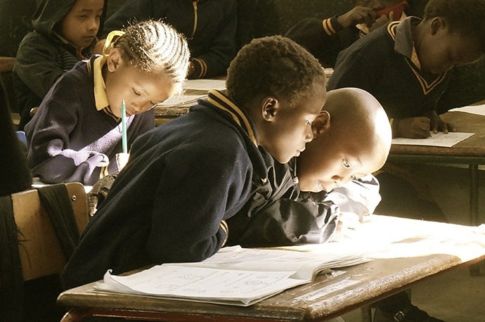 View of students studying at desd