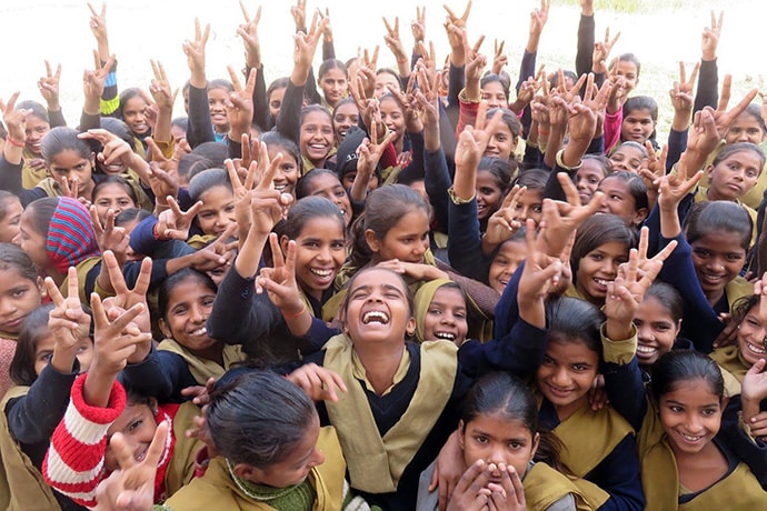 Photo of large group of girls