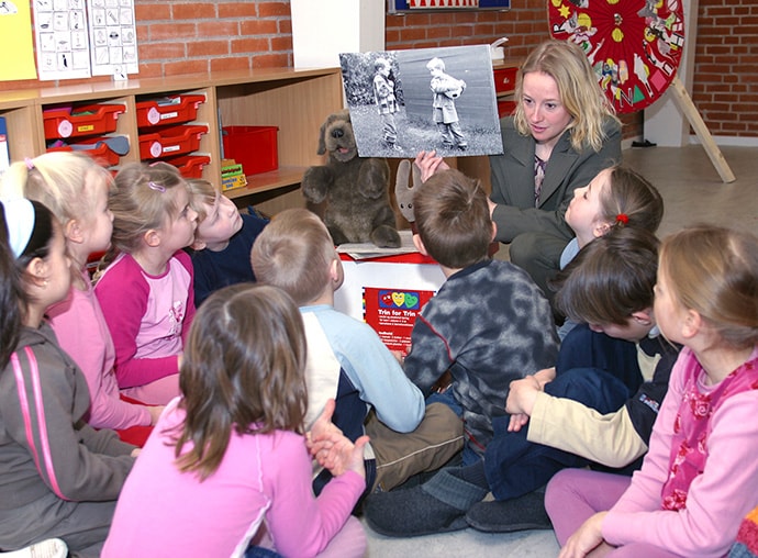 View of students and instructor in class in Denmark