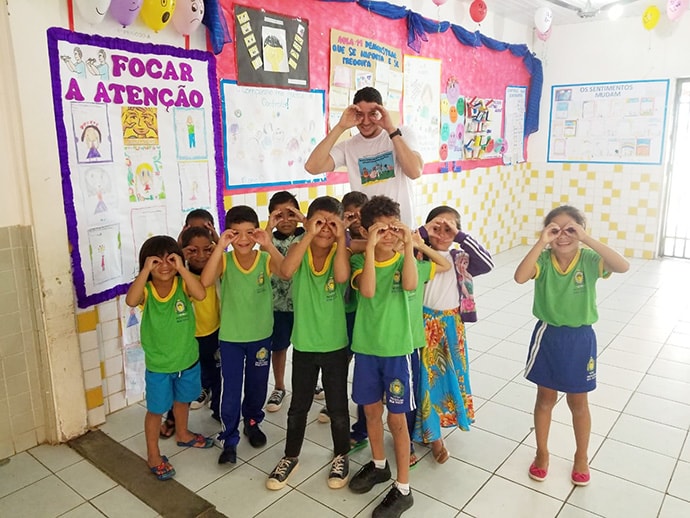 Group photo of students in Brazil