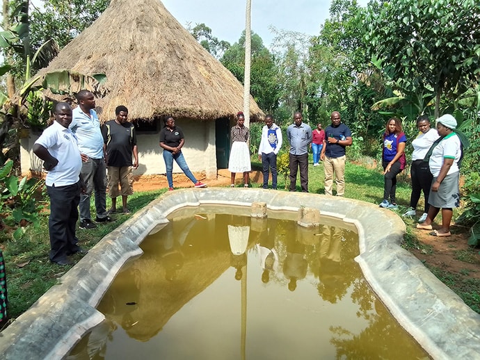 View of group at pool