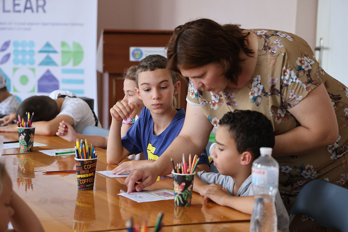 View of children at desks