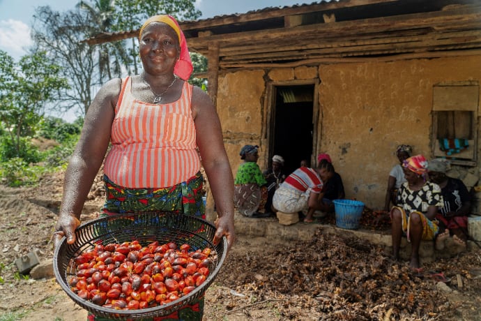 Photo of woman holding basket