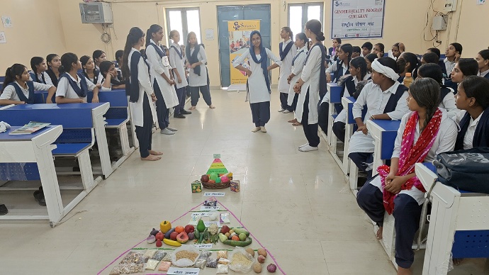 Photo of girls performing in front of crowd