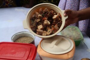 Close up of cooking demonstration